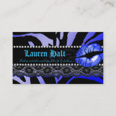 Makeup Artist Lips N Lace Blue Zebra Modern Visitekaartje (Achterkant)