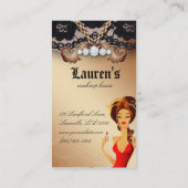 Makeup Artist Lips N Lipstick Jewelry Gold Lace Visitekaartje (Achterkant)