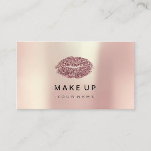Makeup Artist Lips Roze Rose Gold Metallic Glitter Visitekaartje