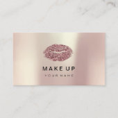 Makeup Artist Lips Roze Rose Gold Metallic Glitter Visitekaartje (Voorkant)