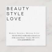 Makeup Artist Lipstick Faux Folie Swirl Vierkante Visitekaartje (Achterkant)