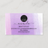 Makeup Artist Logo Minimalism Paars Ombre Visitekaartje (Achterkant)