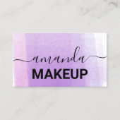 Makeup Artist Logo Minimalism Paars Ombre Visitekaartje (Voorkant)