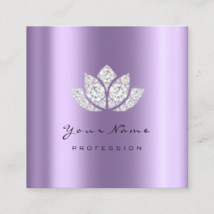 Makeup Artist Lotus Mandala Diamond Paars Crystal Vierkante Visitekaartje