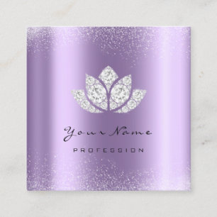 Makeup Artist Lotus Mandala Diamond Paars Violet Vierkante Visitekaartje