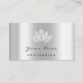 Makeup Artist Lotus Mandala Diamond Silver Crystas Visitekaartje (Voorkant)