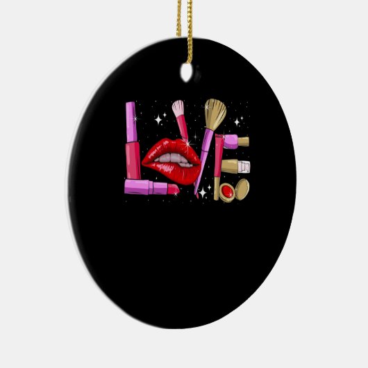 Makeup Artist Love Cosmetician Mode Keramisch Ornament (Rechts)