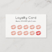 Makeup Artist Loyalty Card Chic Roos Gold Lips (Voorkant)