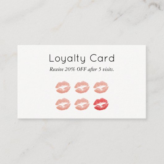 Makeup Artist Loyalty Card Chic Roos Gold Lips II (Voorkant)