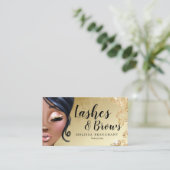 Makeup Artist Luxe Glitter Gold Eyelashes Visitekaartje (Staand voorkant)