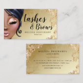Makeup Artist Luxe Glitter Gold Eyelashes Visitekaartje (Voorkant / Achterkant)