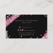 Makeup Artist Luxe Glitter Pink Black Eyelashes Visitekaartje (Achterkant)