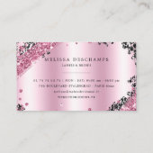 Makeup Artist Luxe Glitter Pink Black Eyelashes Visitekaartje (Achterkant)