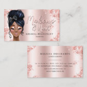 Makeup Artist Luxe Glitter Roos Gold Eyelashes Visitekaartje (Voorkant / Achterkant)