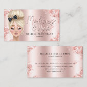 Makeup Artist Luxe Glitter Roos Gold Eyelashes Visitekaartje (Voorkant / Achterkant)