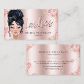 Makeup Artist Luxe Glitter Roos Gold Eyelashes Visitekaartje (Voorkant / Achterkant)