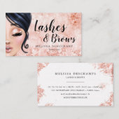 Makeup Artist Luxe Glitter Roos Gold Eyelashes Visitekaartje (Voorkant / Achterkant)