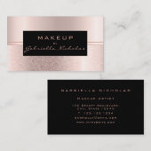 Makeup Artist Luxe Roos Gold Ombre Glitter Visitekaartje (Voorkant / Achterkant)