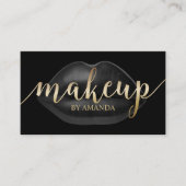 Makeup Artist Luxury Black Lips Beauty Salon Visitekaartje (Voorkant)
