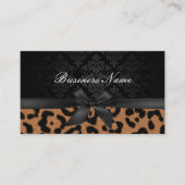 Makeup Artist Luxury Damask & Leopard Print Visitekaartje (Voorkant)
