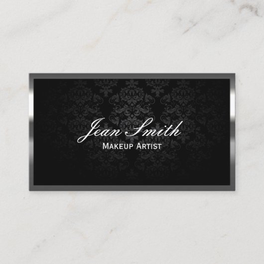 Makeup Artist Luxury Metal Border Visitekaartje (Voorkant)