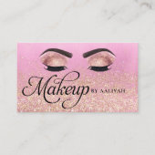 Makeup Artist Luxury Pink Glam Gold MUA Salon Visitekaartje (Voorkant)