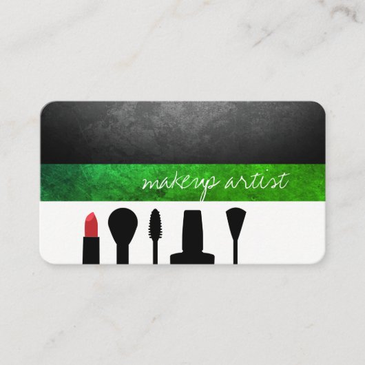 Makeup Artist / Makeup kit / Groen Visitekaartje (Voorkant)