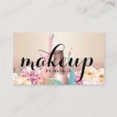 Makeup Artist Manicurist Elegant Pastel Floral Visitekaartje (Voorkant)