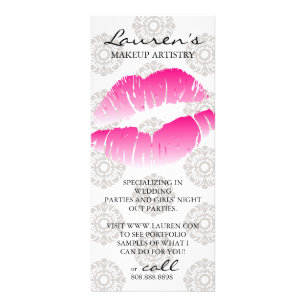 Makeup Artist Marketing Cards Beauty Lips Roze Reclamekaart