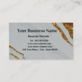 Makeup Artist met gouden druppelende lippen marmer Visitekaartje (Achterkant)
