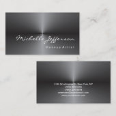 Makeup Artist Metallic Silver Gray Trendy Visitekaartje (Voorkant / Achterkant)