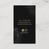 Makeup Artist Modern Black Floral Red Lipstick Visitekaartje (Achterkant)