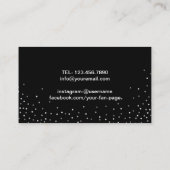 Makeup Artist Modern Black Lips Silver Confetti Visitekaartje (Achterkant)