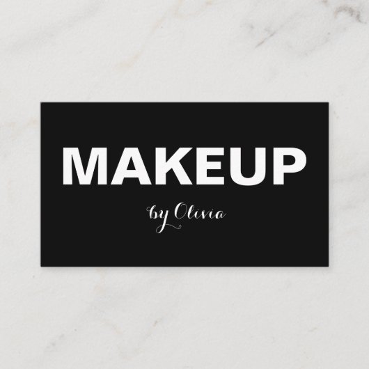 Makeup Artist Modern Black White Visitekaartjes (Voorkant)