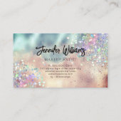 Makeup Artist Modern Glitter Gold Blauwgroen Visitekaartje (Achterkant)