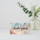 Makeup Artist Modern Glitter Gold Blauwgroen Visitekaartje (Staand voorkant)