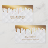 Makeup Artist Modern Gold Drip Luxury Salon Spa Visitekaartje (Voorkant / Achterkant)