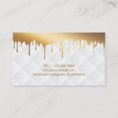 Makeup Artist Modern Gold Drip Luxury Salon Spa Visitekaartje (Achterkant)