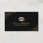Makeup Artist Modern Gold Lips Chic Confetti Stipp Visitekaartje (Voorkant)