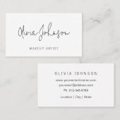 Makeup Artist Modern Hand Lettered Business Card Visitekaartje (Voorkant / Achterkant)