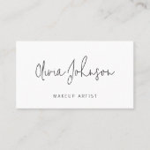 Makeup Artist Modern Hand Lettered Business Card Visitekaartje (Voorkant)