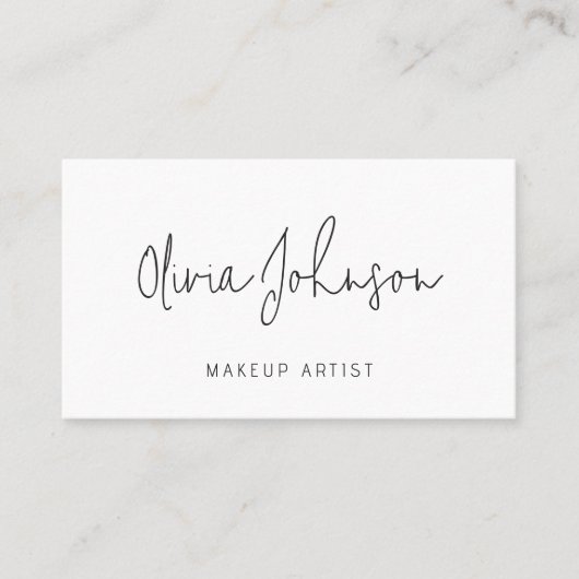 Makeup Artist Modern Hand Lettered Business Card Visitekaartje (Voorkant)