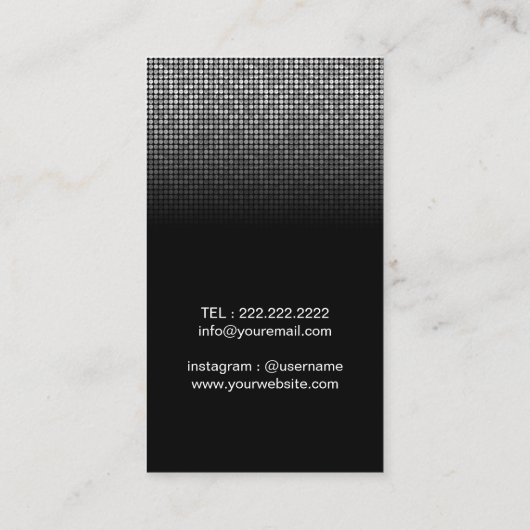 Makeup Artist Modern Red Lips Silver Sequins Visitekaartje (Achterkant)