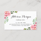 Makeup Artist Modern Script Girly Floral Wrapping Visitekaartje (Achterkant)