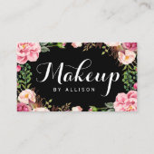 Makeup Artist Modern Script Girly Floral Wrapping Visitekaartje (Voorkant)