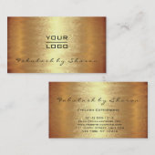 Makeup Artist Modern Warm Gold Eenvoudig Logo Visitekaartje (Voorkant / Achterkant)