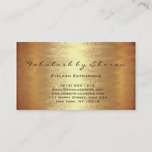 Makeup Artist Modern Warm Gold Eenvoudig Logo Visitekaartje (Achterkant)