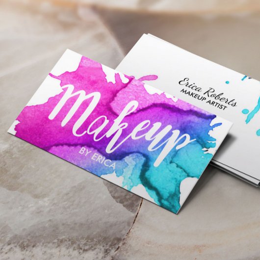Makeup Artist Modern Waterverf Beauty Salon Visitekaartje