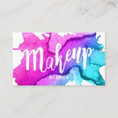 Makeup Artist Modern Waterverf Beauty Salon Visitekaartje (Voorkant)