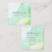 Makeup Artist Modern Waterverf Shapes Script Vierkante Visitekaartje (Voorkant / Achterkant)